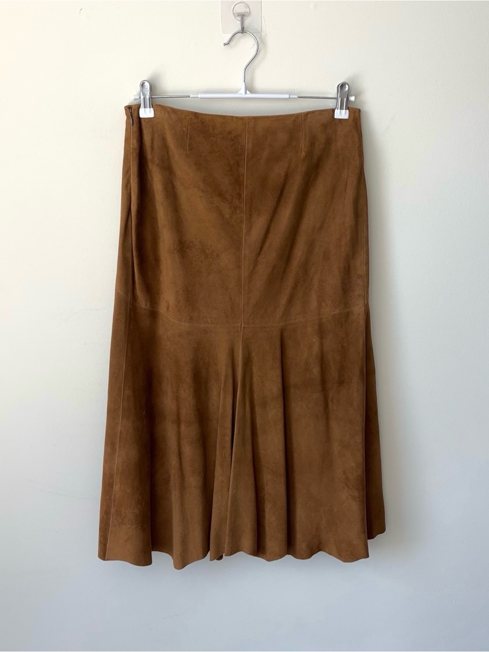 Ralph Lauren Black Label 100% Goat Suede Leather Ruffle Skirt Size 4 Italy - Picture 9 of 12